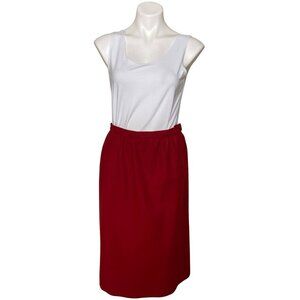 Pendleton Vintage Red Pencil Skirt, 100% Virgin Wool Lined Women’s Size 10